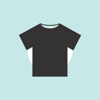 T-shirt simgesi düz vektör.