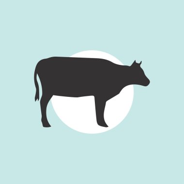 İnek siluet. Vektör simgesi.