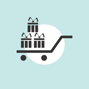 hediye simge vektör çizim. Düz tasarım stili