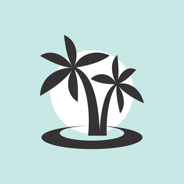 Gerçekçi palmiye ağacı siluet — Stok Vektör