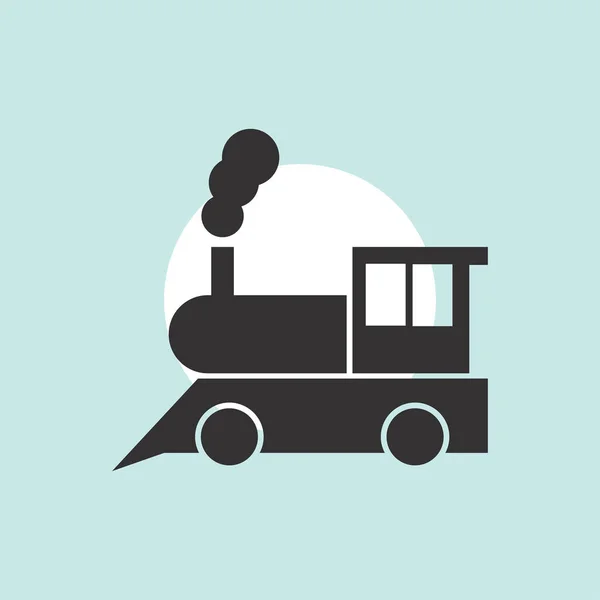 Ikona pociąg: stary klasyczny silnik parowy piktogram lokomotywa — Wektor stockowy
