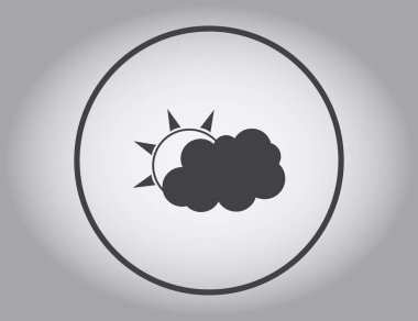 Güneş vektör simgesi ile bulut