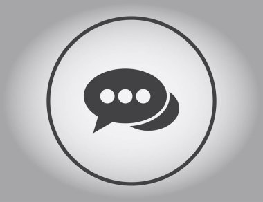 Sohbet simgesi bir arka plan üzerinde izole trendy düz tarzı. Web sitesi tasarımı için konuşma balonu sembolü