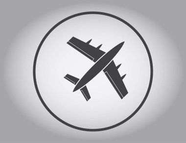 Uçak simge vektör, katı logo illüstrasyon, sembol