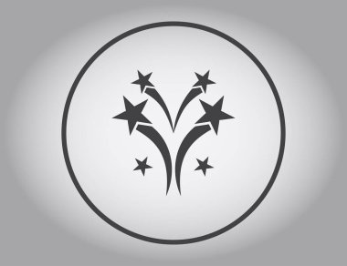 Havai fişek satırı simgesi, anahat vektör işareti