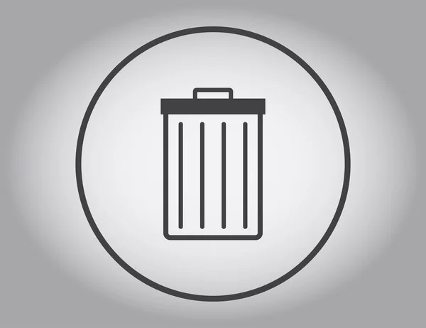 Garbage trash bin icon isolated. Vector illustration. Flat style.waste paper basket. — Stock Vector