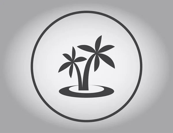 Sílhueta de palmeiras na ilha. Ilustração vetorial —  Vetores de Stock