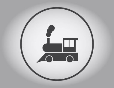 Buharlı lokomotif. Eski demiryolu web simgesi