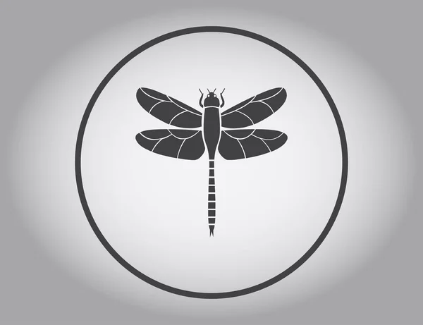 Beautiful icon dragonfly vector illustration on a color background — Stock Vector