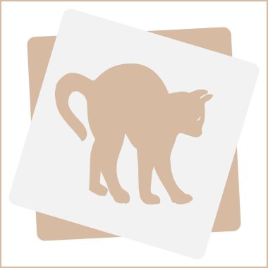 kedi silüeti. Vektör çizim.