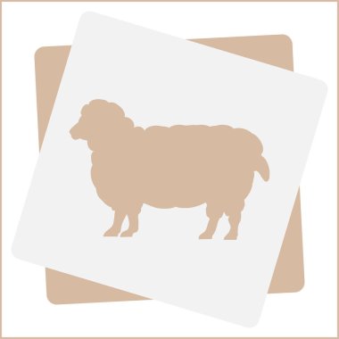 Renk koyun yün tüm büyüme ile. Cloven-hoofed çiftlik hayvan beyaz koyun, kavram gıda kroki çizimi