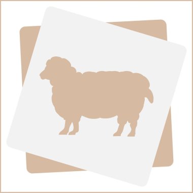 Renk koyun yün tüm büyüme ile. Cloven-hoofed çiftlik hayvan beyaz koyun, kavram gıda kroki çizimi