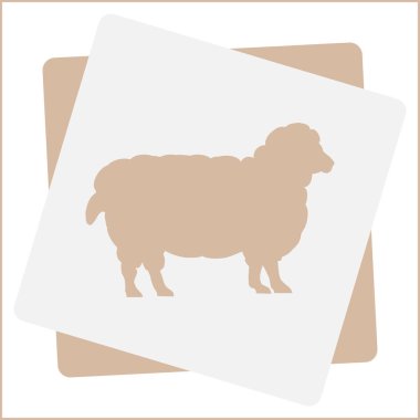 Renk koyun yün tüm büyüme ile. Cloven-hoofed çiftlik hayvan beyaz koyun, kavram gıda kroki çizimi