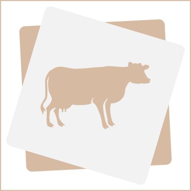 İnek siluet vektör simgesi