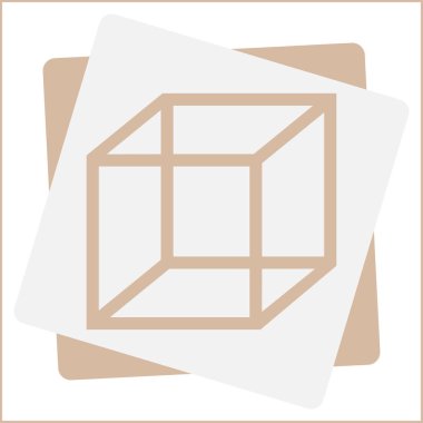 İzometrik küp vektör simgesi. 3D kare işareti. Kutu simgesi