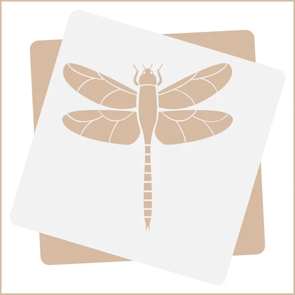 Vista dall'alto di una libellula con ali trasparenti, disegno isolato su sfondo bianco. colore Realistico disegno a mano di insetti libellula su sfondo bianco — Vettoriale Stock