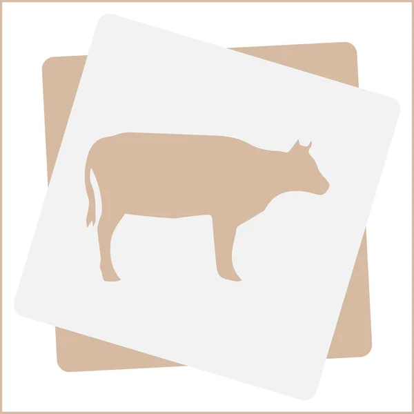 Cow Silhouette vector icon — Stock Vector
