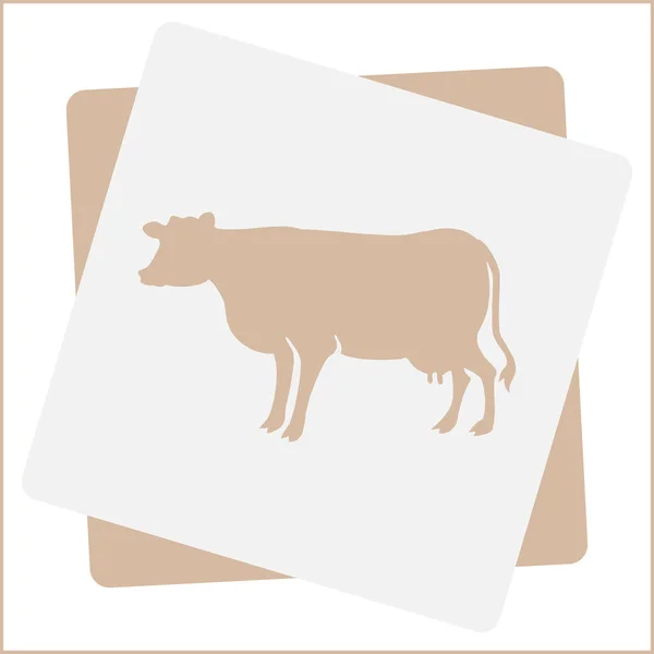 Vaca Silueta vector icono — Vector de stock