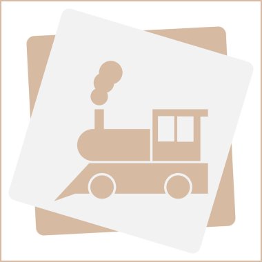 Buharlı lokomotif. Eski demiryolu web simgesi