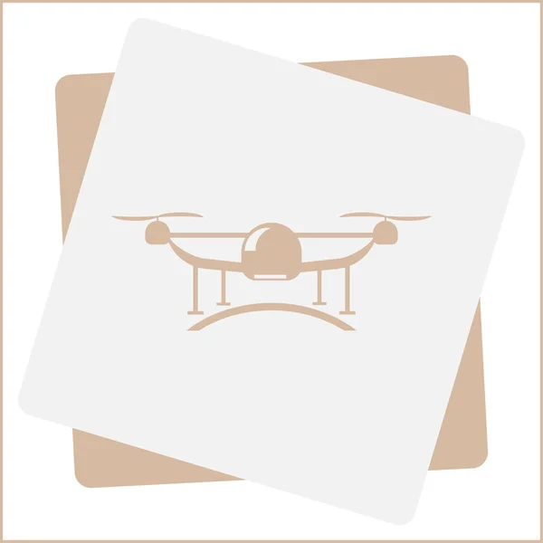 Drone isolated on a color background. Drone photography and drone video created. Quadcopter with camera. — Stock Vector