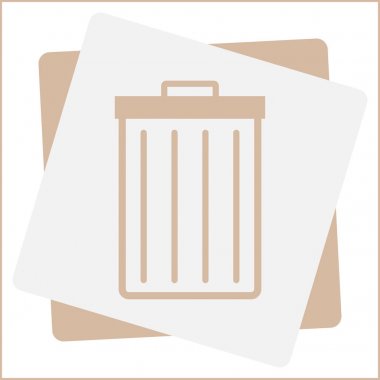 Çöp çöp kutusu simgesini izole. Vektör çizim. Düz style.waste kağıt basket. Atık kutusu.