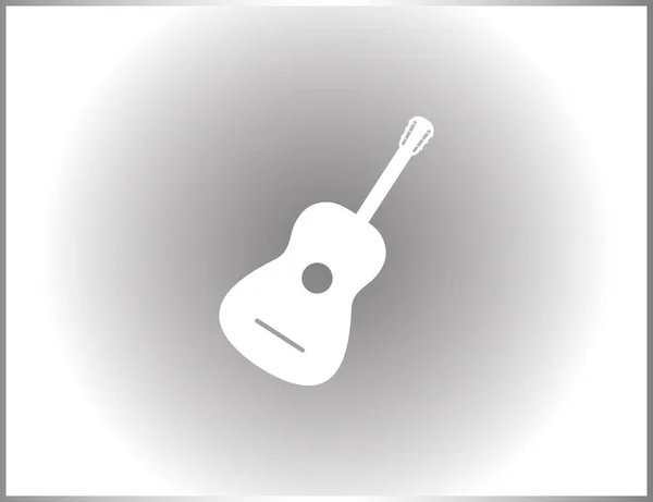 Guitar icon vector, Acoustic musical instrument sign — Stock Vector