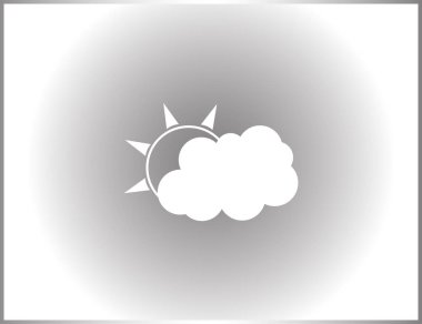 Güneş vektör simgesi ile bulut