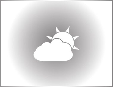 Güneş vektör simgesi ile bulut