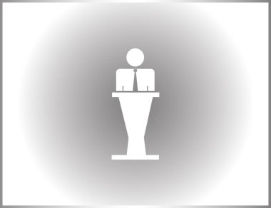 Hoparlör vektör simgesi. Tribün örnek konuşan hatip.