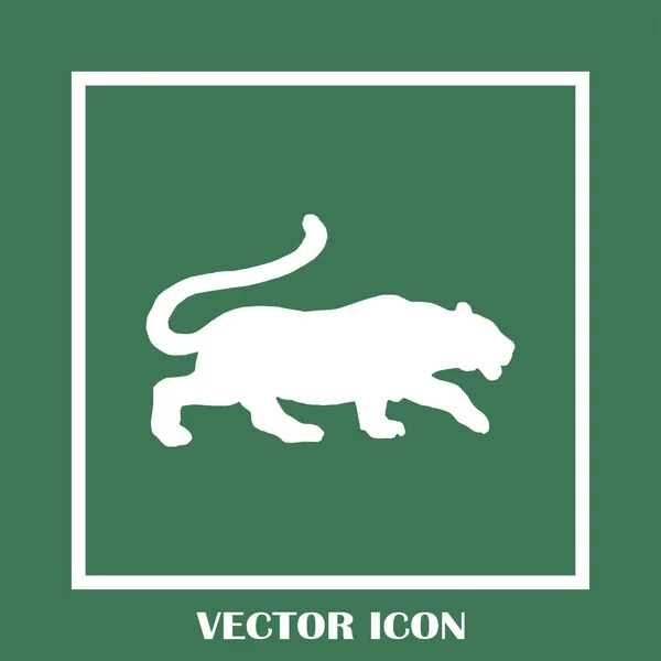 Silueta de tigre, icono del vector — Vector de stock