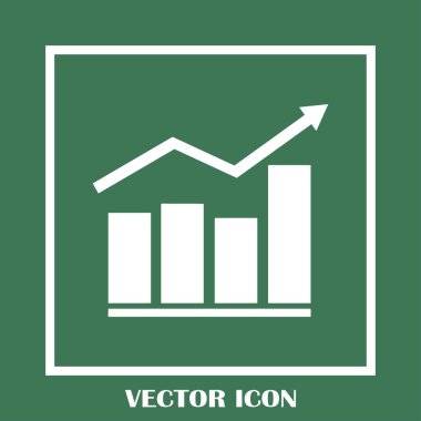 Trendy düz stil grafik simgesini. Web sitesi tasarımı, logo, app, kullanıcı arabirimi için grafik bar sembolü. Vektör çizim, Eps10.