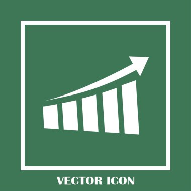 Trendy düz stil grafik simgesini. Web sitesi tasarımı, logo, app, kullanıcı arabirimi için grafik bar sembolü. Vektör çizim, Eps10.