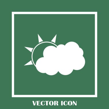 Hava satırı simgesi. Güneş bulut ile yağmur arkasında