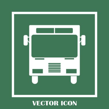 Otobüs simge vektör, katı logo illüstrasyon, sembol