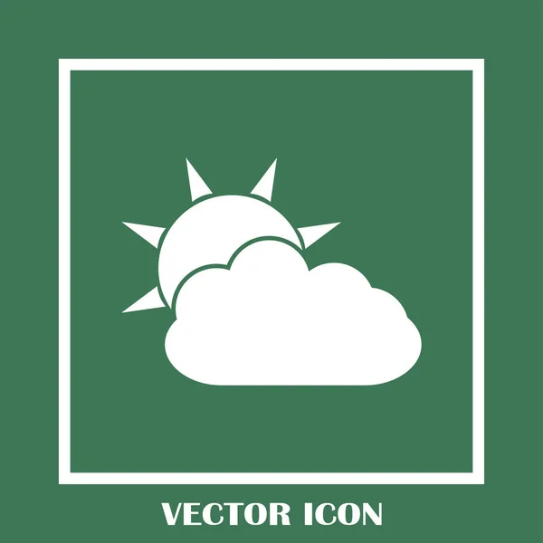 Het pictogram van de lijn van het weer. zon achter de wolk met regen — Stockvector