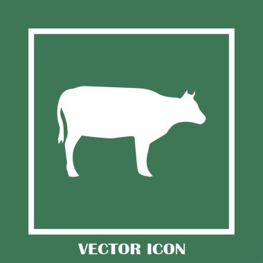 İnek siluet vektör simgesi