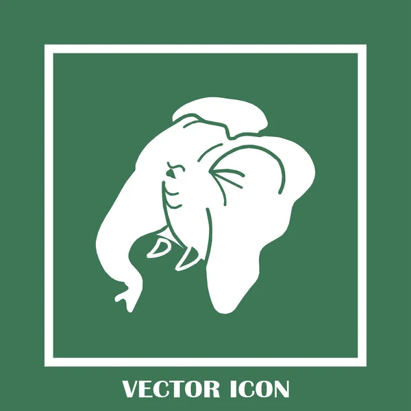 Elefante cabeza vector web icono — Vector de stock