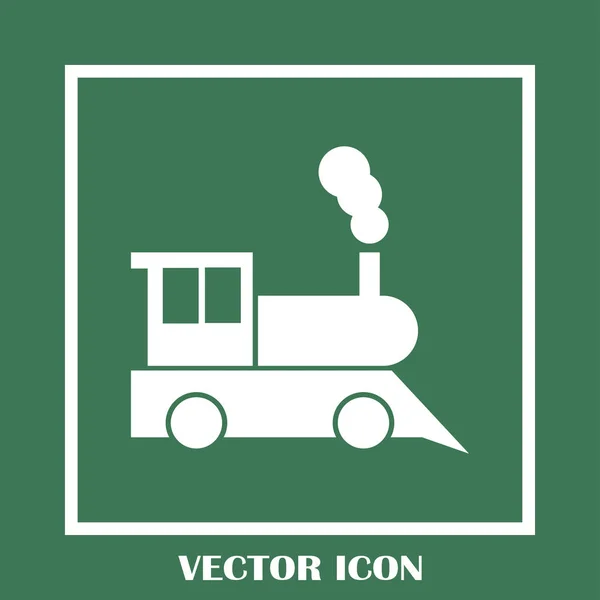 La locomotora de vapor. Antiguo icono web ferroviario — Vector de stock