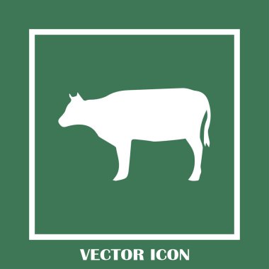 İnek siluet vektör simgesi