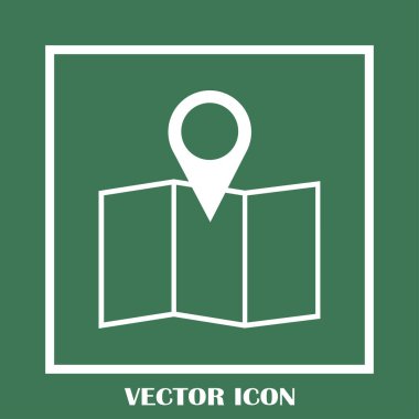 Harita işaretçi düz simgesi. Vektör Eps 10