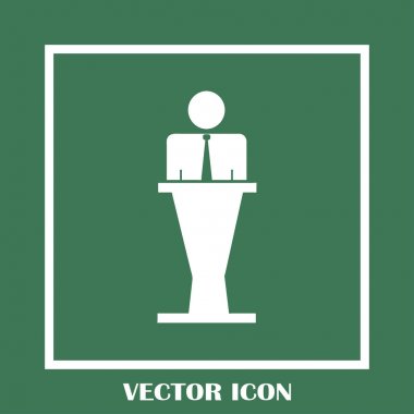 Hoparlör vektör simgesi. Tribün örnek konuşan hatip.