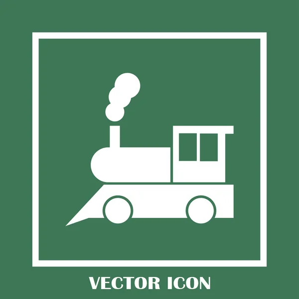 La locomotora de vapor. Antiguo icono web ferroviario — Vector de stock