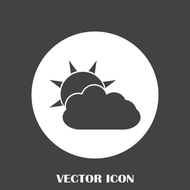 Hava satırı simgesi. Güneş bulut ile yağmur arkasında