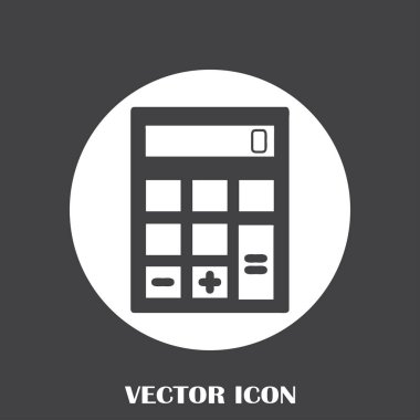 Hesap makinesi simgesi, vektör illüstrasyonu. düz tasarım biçimi