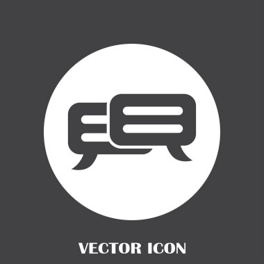 Sohbet simgesi bir arka plan üzerinde izole trendy düz tarzı. Web sitesi tasarımı, logo, app, kullanıcı arabirimi için konuşma balonu sembolü. Vektör çizim, Eps10.