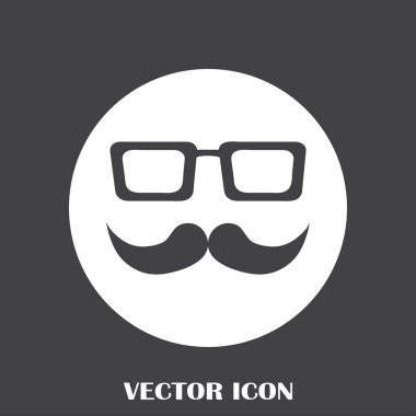 Bıyık ve gözlük vektör simgesi.