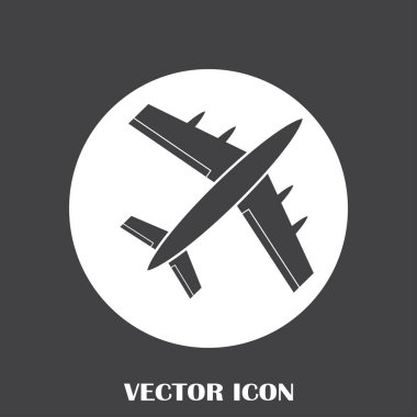 Uçak simge vektör, katı logo illüstrasyon, sembol