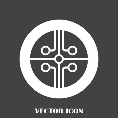 Devre kartı, teknoloji ikonu, vektör illüstrasyonu. Düz tasarım biçimi