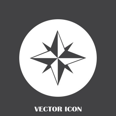 Pusula simgesini düz vektör