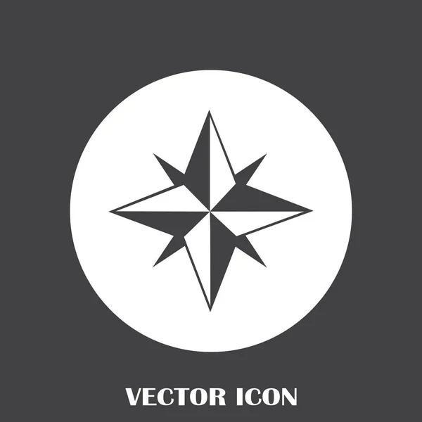 Bússola ícone plana Vector —  Vetores de Stock